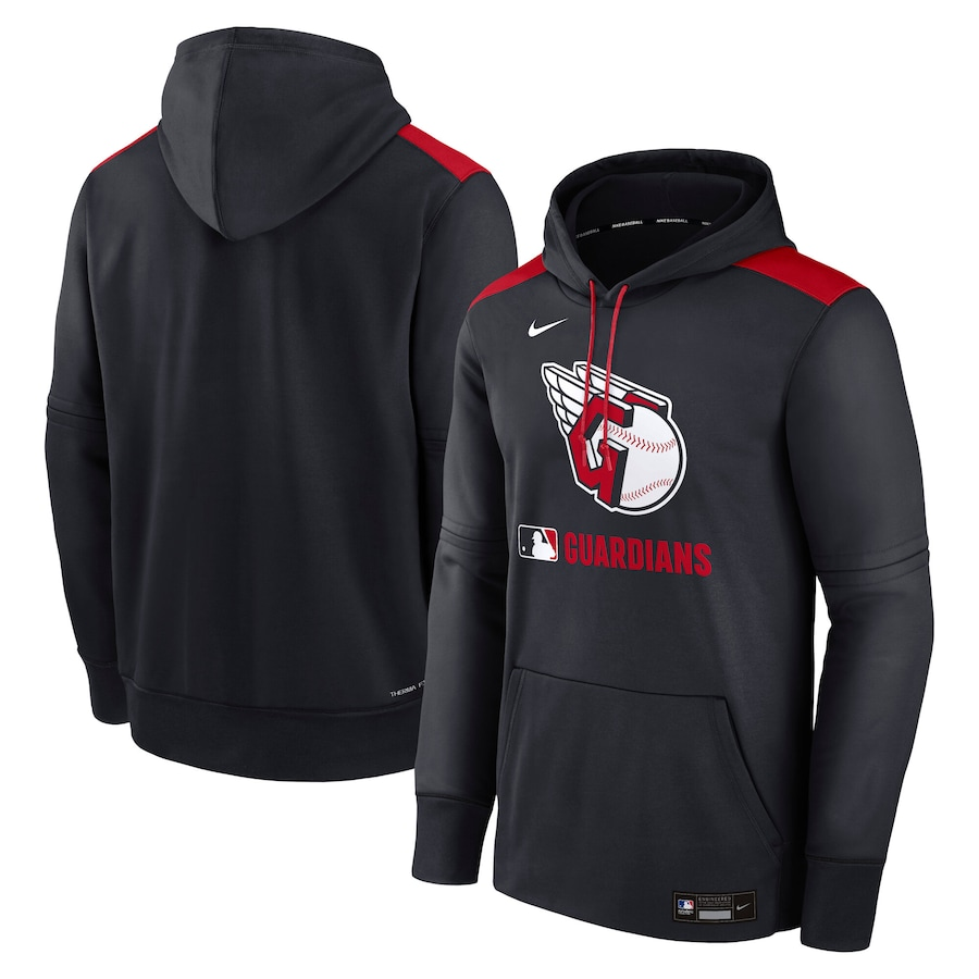 Men's Cleveland Guardians Navy Collection Performance Pullover Hoodie